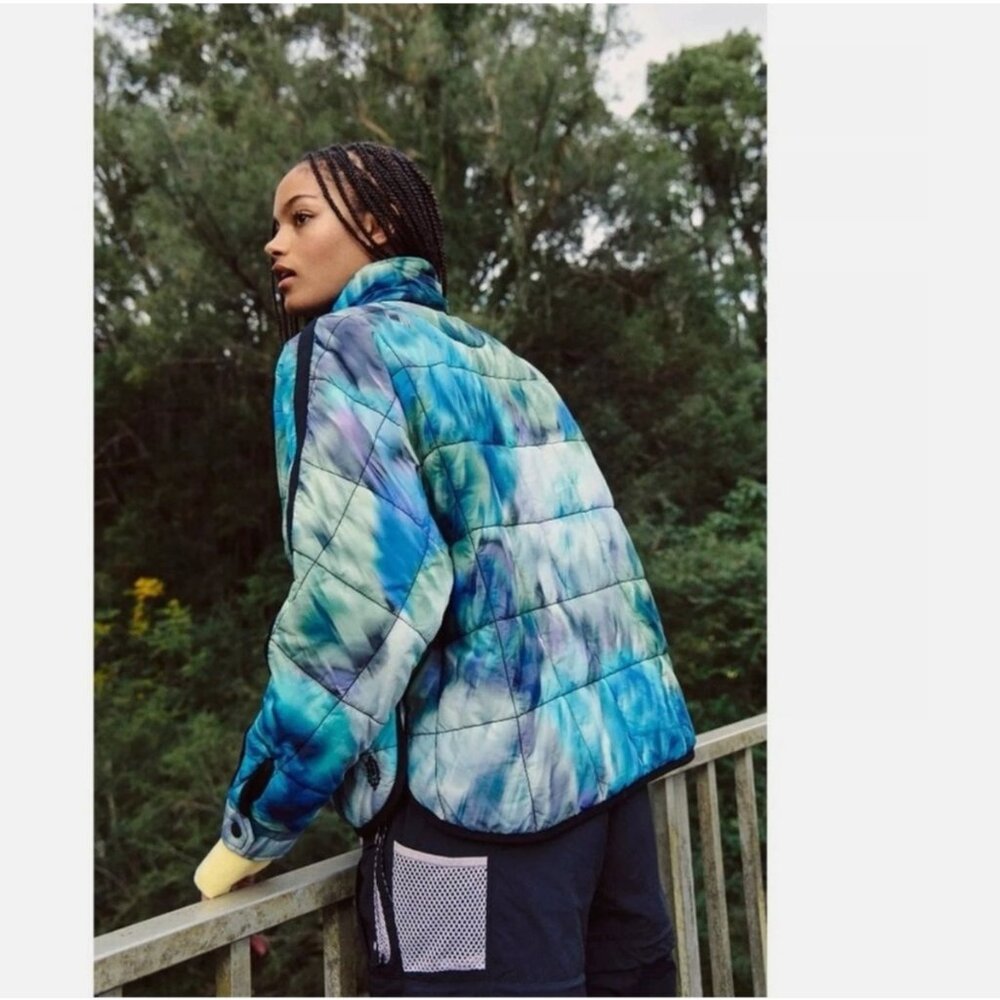 Free People Movement Pippa Printed Packable Puffer Jacket Blurry Flowers Combo M - Picture 8 of 10